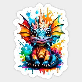 Little Dragon - Cute Baby Dragon Colourful Sticker